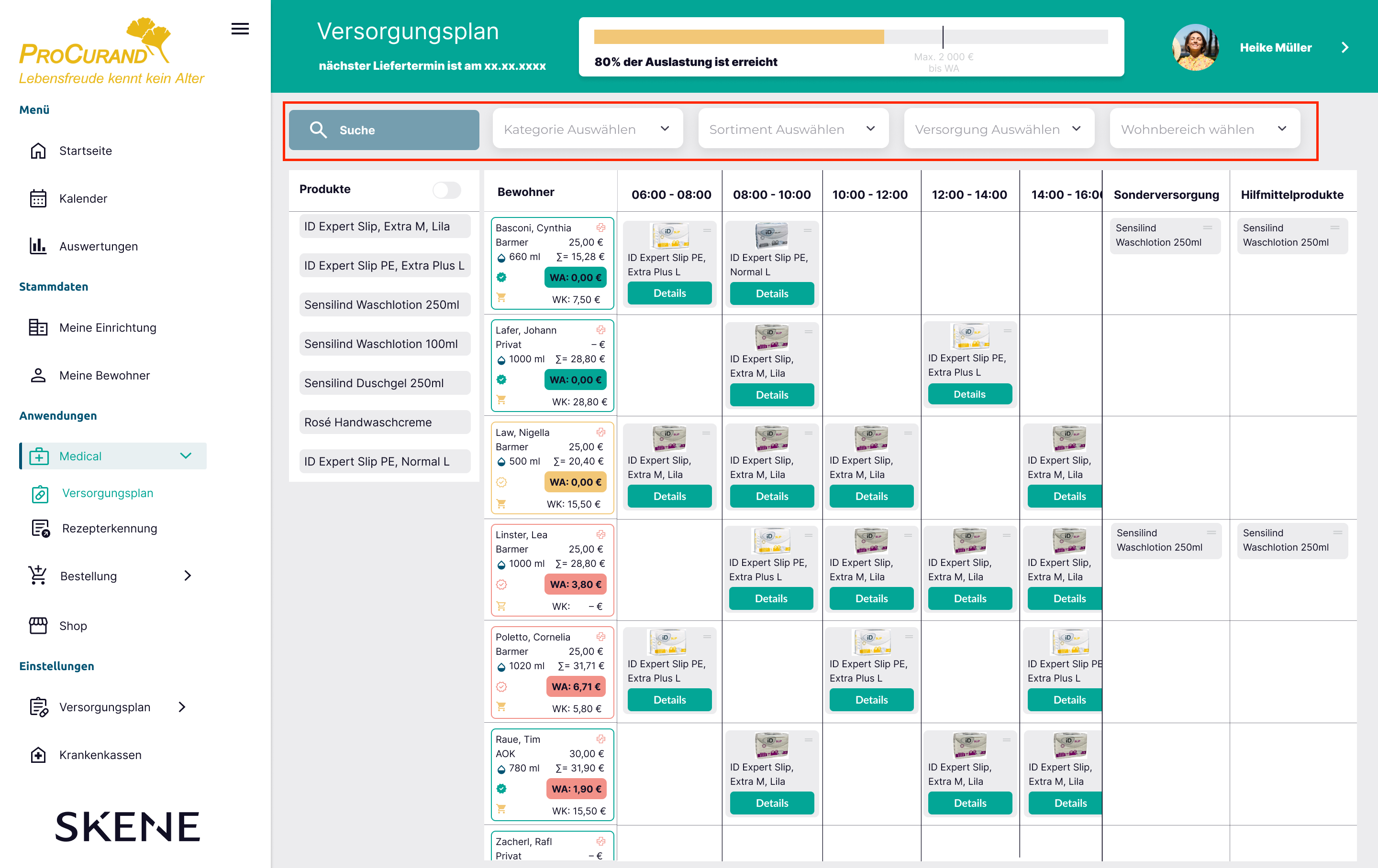 Versorgungsplan Filter